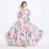 2024 premium skin friendly heavyweight Tencel printed large swing dress