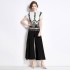 2024 women's new high-end T-shirt, niche anti-aging suit, pleated versatile top, loose and slimming pleated pants