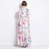 2024 premium skin friendly heavyweight Tencel printed large swing dress