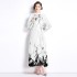 2023 Positioning Printed Lantern Sleeve Hundred Fold Tassel Belt Dress