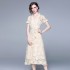 2024 Palace Heavy Industry Hook Flower Hollow Water soluble Lace Style Slimming Dress Delivery Interior and Belt