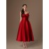 Spot socialite strapless sexy dress, Vietnamese designer three-dimensional bow satin dress 30024