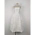 Spot light luxury heavy industry white strapless Vietnamese designer waist cinching niche nail bead feather dress 30204