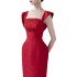 In stock new style butterfly bow red dress long skirt elegant waist slimming dress 40021