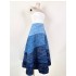 Vietnamese Design Skirt Early Autumn New Heavy Industry Cowboy Gradient Small Dress Strap Long Dress 22216