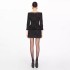 Xiaoxiangfeng butterfly bow fringed one shoulder short skirt with a new design sense, niche socialite long sleeved suit skirt 40224