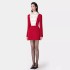 French hollowed out patchwork dress, Vietnamese designer's new niche style lapel and waist cinching short skirt 40058