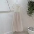 Vietnamese niche design embroidered butterfly pleated long skirt new style temperament slim fit and slimming white dress Y0008