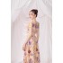 Spot Vietnamese designer's new colorful flower water-soluble embroidery short sleeved V-neck temperament dress 30181