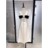 JT Vietnamese designer's new sleeveless dress in stock, black and white V-neck French waist cinched goddess long dress 22048