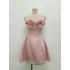 Spot French three-dimensional flower suspender short skirt, new socialite princess puffy dress 40148