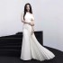 Elegant temperament, pleated sloping shoulder irregular dress, long skirt, new design sense, dress 40163