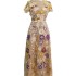 Spot Vietnamese designer's new colorful flower water-soluble embroidery short sleeved V-neck temperament dress 30181