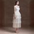 Light luxury high-end suede banquet dress long skirt new princess style niche slimming white fluffy skirt 40179