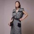 High end commuting plaid suit skirt in stock, spring and summer new style, big cuff cardigan jacket, high waisted long skirt 40036