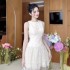 Spot temperament socialite plush dress short skirt new gold light luxury waist slimming dress 40180