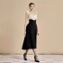 Pre sale of Hepburn style flower black and white suspender dress, new style temperament splicing waist cinching long skirt 40235