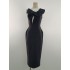 Spot French Black and White Dress Long Dress Vietnamese Design New High end Bow Waist Dress 40084