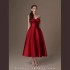 Spot socialite strapless sexy dress, Vietnamese designer three-dimensional bow satin dress 30024