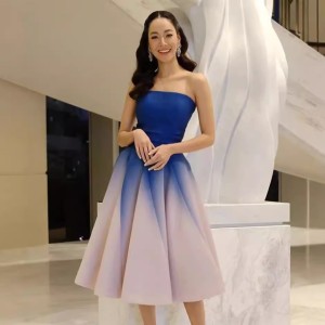 High end gradient strapless dress in stock, new temperament slimming dress 40057