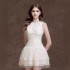 Spot temperament socialite plush dress short skirt new gold light luxury waist slimming dress 40180