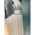 Spot Vietnam design sling heavy industry three-dimensional flower fishbone dress fairy temperament pleated dress 22209