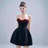 Spot French three-dimensional flower suspender short skirt, new socialite princess puffy dress 40148