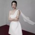 In stock elegant one shoulder camisole dress short skirt new high-end sense niche strapless white dress 40165