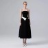 High end black and white contrasting vest dress with Vietnamese designer's temperament, slimming camisole skirt 30252