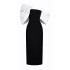 Spot black and white contrasting mesh spliced big bow dress, lobster 30309