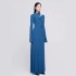 Pre sale design with pleated hollow out long skirt for autumn, new high-end slim fit solid color dress 40246