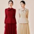 Temperament red two-piece long skirt new design sense butterfly bow slimming top chiffon skirt 40128