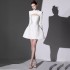 30070 Vietnamese designer's new small shoulder top set, small formal dress, high-end white strapless jumpsuit