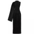 Temperament scarf collar patchwork tassel dress new high-end asymmetric slimming dress long skirt 40243