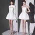 30070 Vietnamese designer's new small shoulder top set, small formal dress, high-end white strapless jumpsuit