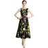 Real time stock sleeveless high waisted dress with three-dimensional cutting and waist cinching A-line skirt