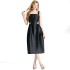 Real shot spot camisole small dress heavy industry rhinestone big swing A-line dress looks thin and small black dress for women