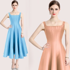 Real shooting spot 2024 early spring new women's clothing waist cinching and slimming dress with suspender dress