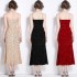 Real shot vintage sequins high waist slimming bag hip suspender fishtail skirt A-line mid length skirt in stock