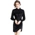 Real shooting spot 2024 early spring new long sleeved waist slimming shirt skirt children's satin dress