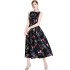 Real time stock sleeveless high waisted dress with three-dimensional cutting and waist cinching A-line skirt