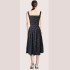 Real shot spot camisole wave point waist slimming sleeveless A-line dress, large swing mid length skirt