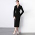 Real time spot French Hepburn style lace edge suit dress for women with a high-end feel, small black dress