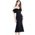 Real shot spot dress, long one shoulder slim fit and slimming, waist cinching fish tail dress, Roman cotton