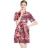 Real time spot new ink painting animal jungle pattern waist cinching slimming short sleeved dress