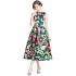 Real time stock sleeveless high waisted dress with three-dimensional cutting and waist cinching A-line skirt