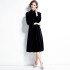 Real shot in stock: Ribu Autumn New Women's Clothing Palace Style Velvet Dress