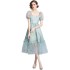 Real time spot French court dress for women's summer new design sense, high waist slimming, ladies' mid length skirt