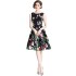 Real time spot new summer slim and fragrant style sleeveless printed waist cinched sleeveless dress