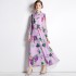 Real shooting of niche French floral long dresses and ankle pleated skirts in stock, slimming women's new styles